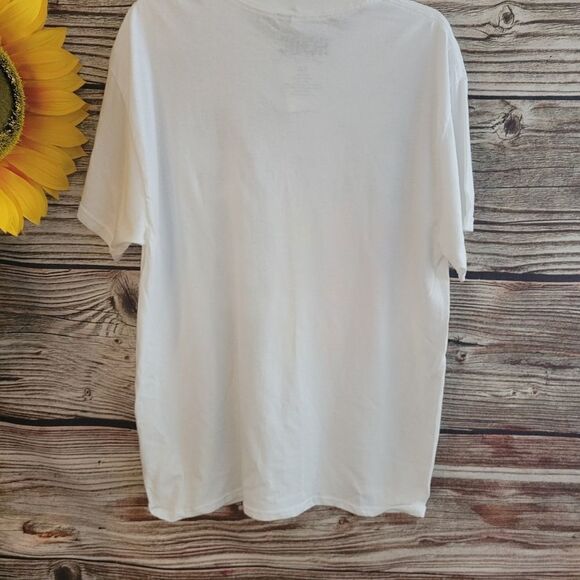 "AC DC" short Sleeve tee shirt Size: 1X white/Multicolored writing NWT - Picture 3 of 5